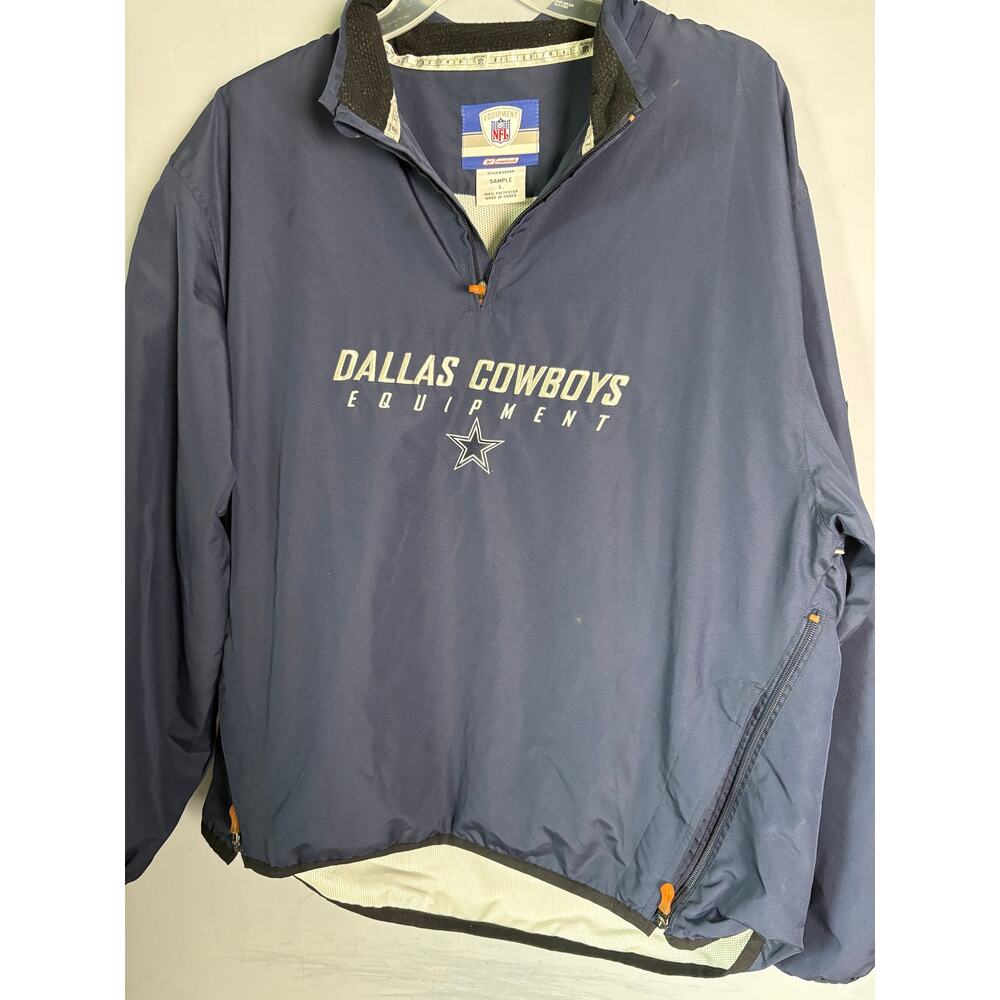 Dallas Cowboys NFL Equipment Pullover Windbreaker Navy Half Zip Size L